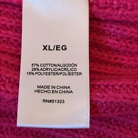 Vince Camuto Women's Bobble Stitch Sleeve Pullover Sweater Aurora Pink XL - Picture 8 of 8